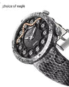 Snake Chain Mechanical Watch with black Dial
