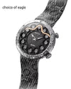 Snake Chain Mechanical Watch with black Dial