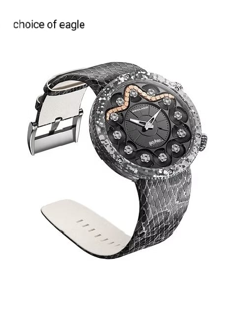 Snake Chain Mechanical Watch with black Dial
