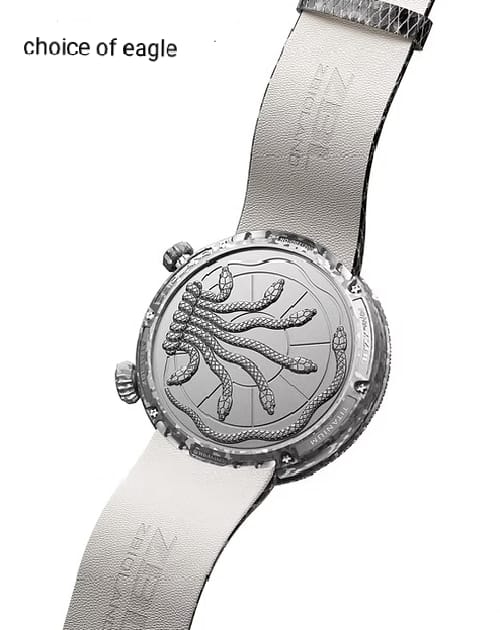 Snake Chain Mechanical Watch with black Dial