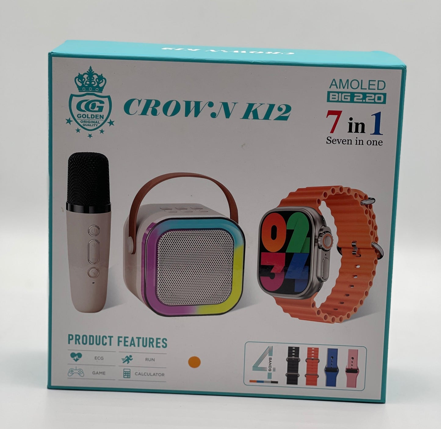Crown K12 Watch & Speaker Set - Best Quality Speaker Set & Watch Set | Watch with Karaoke Speaker | Watch with 4 Multiple Random Color Straps