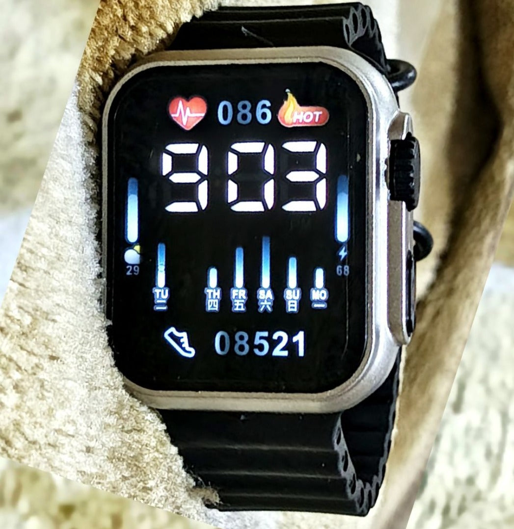 Black Stylish LED Digital Watch – Cell Operated Wrist Watch with Bright Display, Lightweight & Trendy Design for Men & Women – Non Waterproof