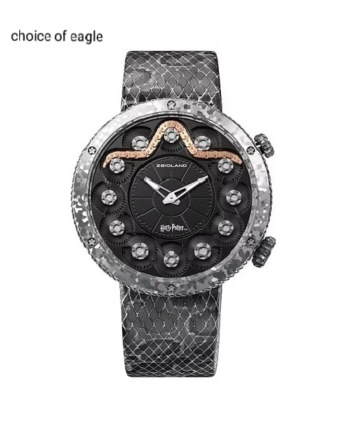 Snake Chain Mechanical Watch with black Dial